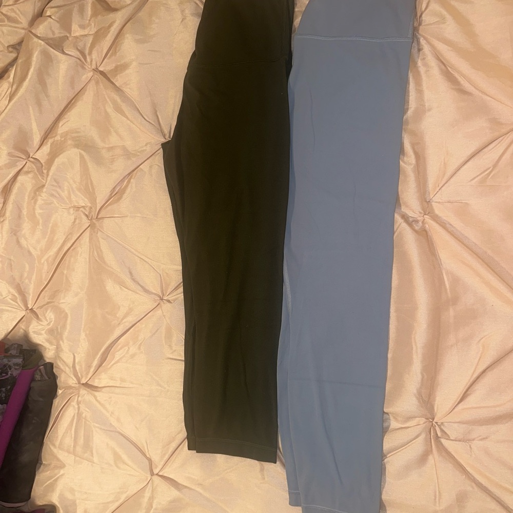 Lululemon Bundle (2) Align athletica Olive and Light Blue Leggings. Size 8